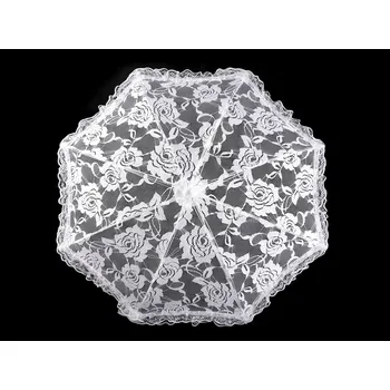 Deštník Svatební krajkový deštník mini pro družičky, barva 1 bílá