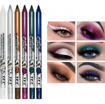 Přípravek na oči Oční stíny v tužce, konturovací tužka, oční linky, perleťové, 6 ks #D