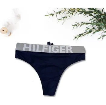 Dámské spodní prádlo Dámská tanga UW0UW00504 modro-šedé - Tommy Hilfiger S