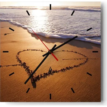 Hodiny Nástěnné hodiny do kuchyně 30x30 Krajina Stylové hodiny na skle Loft Tiché