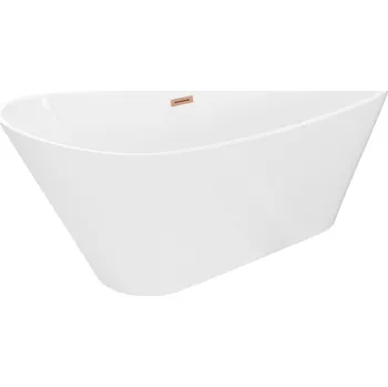 Vana Mexen Dora volně stojící vana 160 x 75 cm, bílá, přepad kartáčovaná měď - 52071607500-65 Volně stojící vany