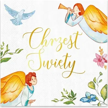 Papírový ubrousek PAPÍROVÉ UBROUSKY KŘEST SVATÝ Anděl dekorace