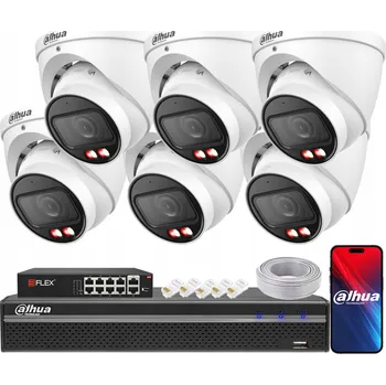Bezpečnostní kamera Monitorovací sada DAHUA se 6 IP kamerami 4Mpx IPC-HDW2449T-ZS-IL-27135 TiOC PoE