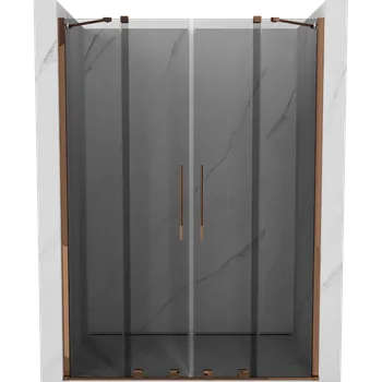 Sprchové dveře Mexen Velar Duo sprchové dveře posuvné 160 cm, grafit, růžové zlato - 871-160-000-42-60 Sprchové dveře
