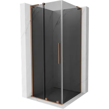 Mexen Velar L sprchová kabina posuvná 120 x 120 cm, grafit, kartáčovaná měď - 871-120-120-43-65 Sprchové kouty