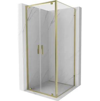Mexen Exo sprchová kabina otočná 80 x 80 cm, transparentní, zlatá - 8182-080-080-50-00 Sprchové kouty