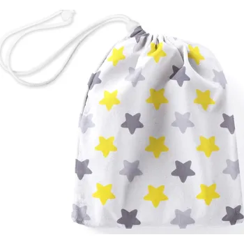 Školní sáček Bavlněný pytlík/sáček na přezůvky Sandra SA-203 Žluto-šedé hvězdy