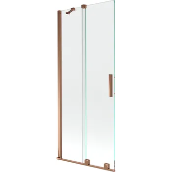 Vanová zástěna Mexen Velar vanová zástěna dvoukřídlá posuvná 85 x 150 cm, transparentní, růžové zlato - 896-085-000-01-60 Vanové zástěny