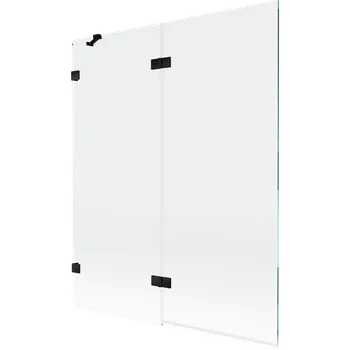 Vanová zástěna Mexen Lunar vanová zástěna dvoukřídlá levá 140 x 150 cm, transparentní, černá - 897-140-100-70-00-L Vanové zástěny