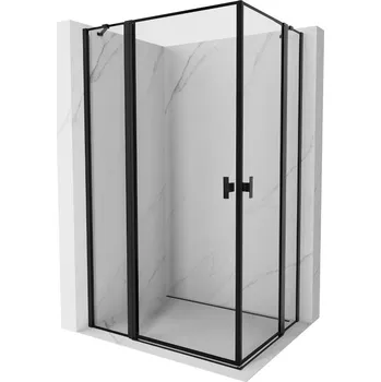 Mexen Mist Duo sprchový kout, kyvný, 105 x 85 cm, černý rám, černý - 8A4-105L-085P-70-70 Sprchové kouty