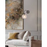 Nástěnná lampa Baida, saténové svítidlo, matné průhledné stínidlo