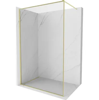 Mexen Kioto-F sprchová stěna Walk-in s rámem 110 x 202 cm, transparentní 8 mm, zlatá kartáčovaná - 800-110-104-55-00 Sprchové stěny