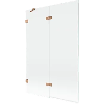 Vanová zástěna Mexen Lunar sprchová zástěna 2křídlová levá 120 x 150 cm, transparentní, kartáčovaná měď - 897-120-100-65-00-L Vanové zástěny