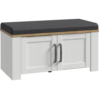 Čalouněná lavice Chisbury - Forte Dub Riviera/světlý modřín Sibiu 86.5x45 cm