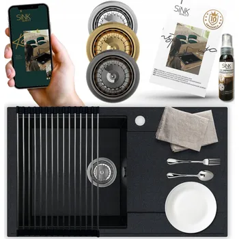 Granitový dřez Jednokomorový granitový dřez Sink Quality SINK1KDOL černý