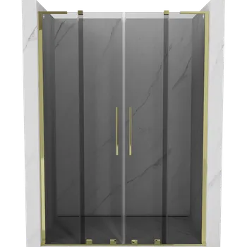 Sprchové dveře Mexen Velar L Duo posuvné sprchové dveře 150 cm, grafitové, zlaté - 871-150-003-42-50 Sprchové dveře