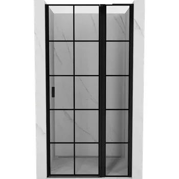 Sprchové dveře Mexen Mist L sprchové dveře otočné pravé 95 cm, černá mřížka, černé - 8A4L-095-000-70-77-P Sprchové dveře
