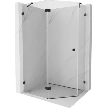 Mexen Lunar pětiúhelníkový sprchový kout otevírací levý 100 x 80 cm, transparentní, černý - 831-100L-080P-70-00-L Sprchové kouty