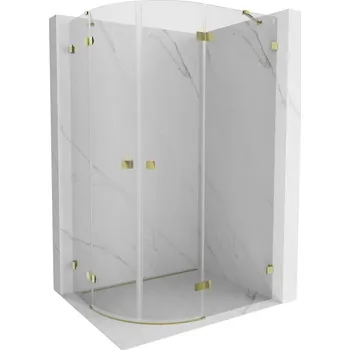 Mexen Lunar půlkruhová sprchová kabina pravá 90 x 70 cm, transparentní, zlatá - 833-090P-070L-50-00 Sprchové kouty