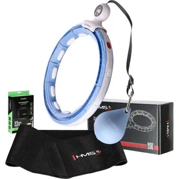 Sada masážní hula hoop HMS HHM15 modrá se závažím, magnety a počítadlem a zeštíhlujícího pásu BR163 PLUS SIZE