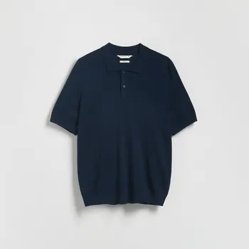 Pánský svetr Reserved - Svetr polo s viskózou - tmavomodrá - 814BB-59X - 814BB-59X-L