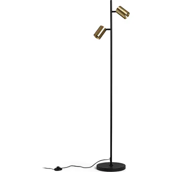 Stojací lampa FLYNN II stojanová černá/česaná mosaz 230V LED GU10 2x9W