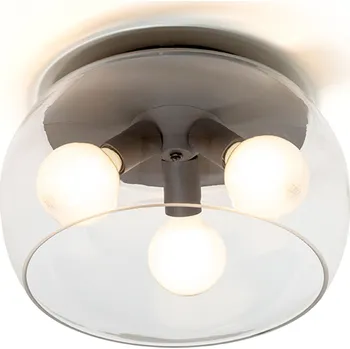 AMANDA stropní matná černá čiré sklo 230V LED E27 3x15W