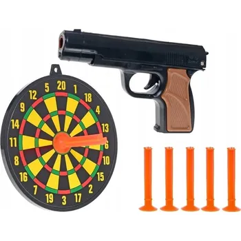 Dětská zbraň Pistole na přísavky 15 cm s terčem