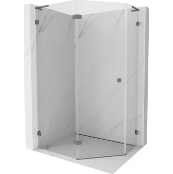 Mexen Lunar L pětiboká sprchová kabina výklopná levá 100 x 80 cm, průhledná, gun metal - 831L-100L-080P-95-00-L Sprchové kouty