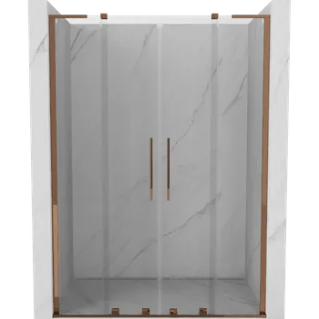 Mexen Velar L Duo posuvné sprchové dveře 140 cm, transparentní, růžové zlato - 871-140-003-02-60 Sprchové dveře