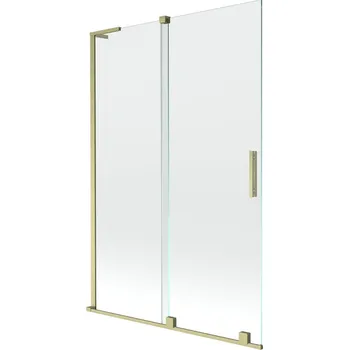 Vanová zástěna Mexen Velar L dvoukřídlý posuvný sprchový paraván 120 x 150 cm, transparentní, zlatý kartáčovaný - 896-120-003-01-55 Vanové zástěny