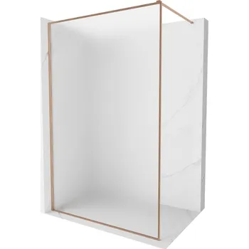Mexen Kioto-XF sprchová stěna Walk-in s rámem 150 x 202 cm, matné sklo 10 mm, kartáčovaná měď - 800-150-104-65-30-X Sprchové stěny