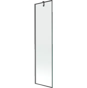 Vanová zástěna Mexen Next vanová zástěna 1-křídlová 50 x 150 cm, černý rám, gun gray kartáčovaný - 895-050-000-00-70-66 Vanové zástěny