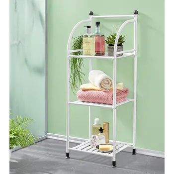 Úložný box Die moderne Hausfrau Kovový univerzální regál, 3 police, bílý 675506