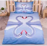 Aaram 3D povlečení 140x200+70x90-labutí tanec