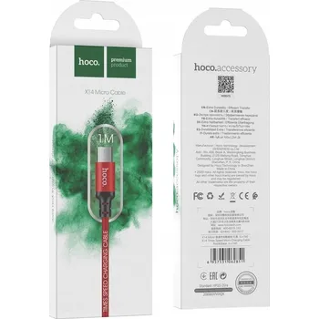 Kabel Hoco USB - microUSB typ B 1 m červený