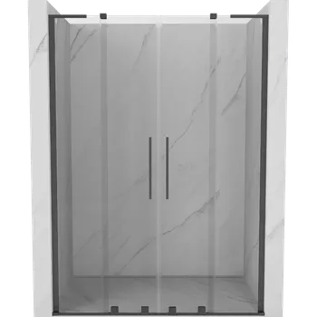 Mexen Velar L Duo posuvné sprchové dveře 160 cm, transparentní, kartáčovaná gun gray - 871-160-003-02-66 Sprchové dveře