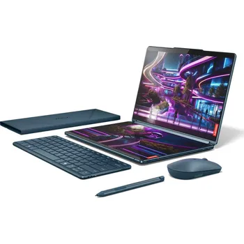 Notebook Lenovo Yoga Book 9 13IMU9 Intel Core Ultra 7 155U Hybridní (2v1) 33,8 cm (13.3") Dotyková obrazovka 2.8K 32 GB LPDDR5x-SDRAM 512 GB SSD Wi-Fi 6E (802.11ax) Windows 11 Home Modrozelená + Lenovo B210 (GX40Q17225)