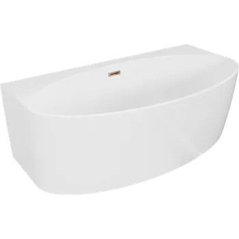 Vana Mexen Bruna volně stojící přisazená vana 170 x 88 cm, bílý lesk, přepad růžové zlato - 52731708800-60 Volně stojící vany