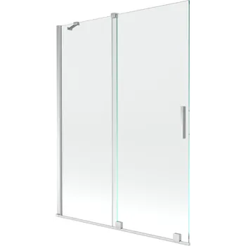 Vanová zástěna Mexen Velar vana paravan 2-křídlový posuvný 130 x 150 cm, transparentní, chrom - 896-130-000-01-01 Vanové zástěny