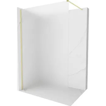 Mexen Kioto-X sprchová stěna Walk-in 80 x 200 cm, matné 10 mm, zlaté kartáčované - 800-080-101-55-30-X Sprchové stěny
