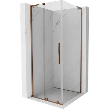 Mexen Velar L sprchový kout posuvný 100 x 100 cm, transparentní, růžové zlato - 871-100-100-03-60 Sprchové kouty