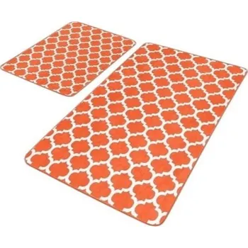 Koupelnová předložka Oranžové sametové koupelnové předložky v sadě 2 ks 60x100 cm – Mila Home ID_1769026