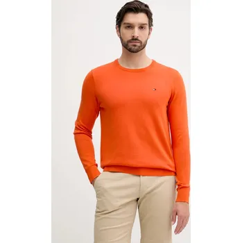 Pánský svetr Bavlněný svetr Tommy Hilfiger pánský, oranžová barva, MW0MW39999 23X, vel. M