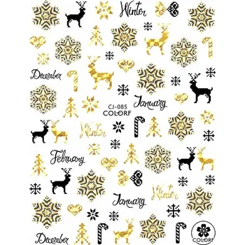 samolepka 3D vánoční Samolepky na nehty Sněhové Vločky R111