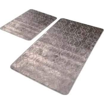 Koupelnová předložka Šedé sametové koupelnové předložky v sadě 2 ks 60x100 cm – Mila Home ID_1769080