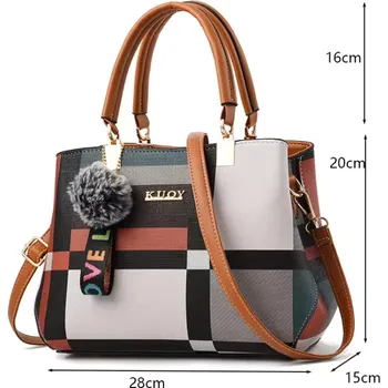 Kabelka Stylová barevná kabelka - hnědý úchop