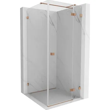 Mexen Lunar T sprchový kout otočný pravý 120 x 120 cm, transparentní, kartáčovaná měď - 834T-120-120-65-00-P Sprchové kouty