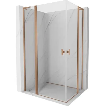 Mexen Mist L Duo sprchový kout otočný 95 x 90 cm, transparentní, kartáčovaná měď - 8A4L-095-090-65-00 Sprchové kouty