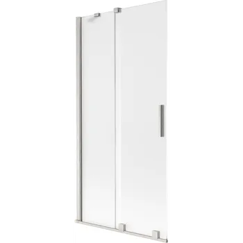 Vanová zástěna Mexen Velar vanová zástěna 2křídlá posuvná 95 x 150 cm, matné sklo, kartáčovaný nikl - 896-095-000-31-97 Vanové zástěny